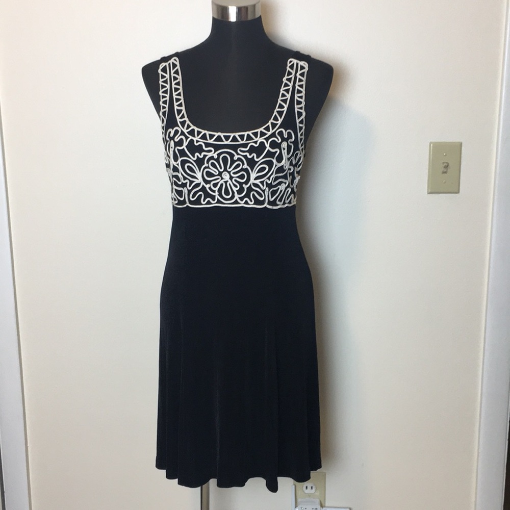 90s vintage mini dress / white soutache dress